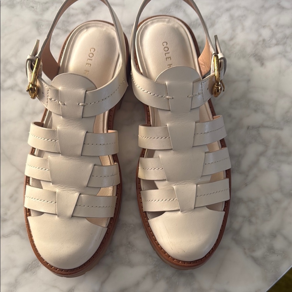 Cole Haan Women's White Leather Sandals